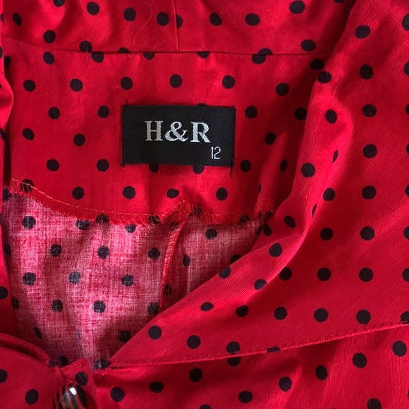 H&R red & black polka dot vintage style dress 12 - Picture 10 of 15